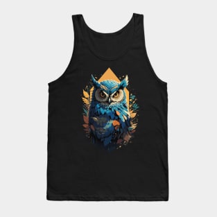 Fantasy Owl Illustration in Vector Style Tank Top